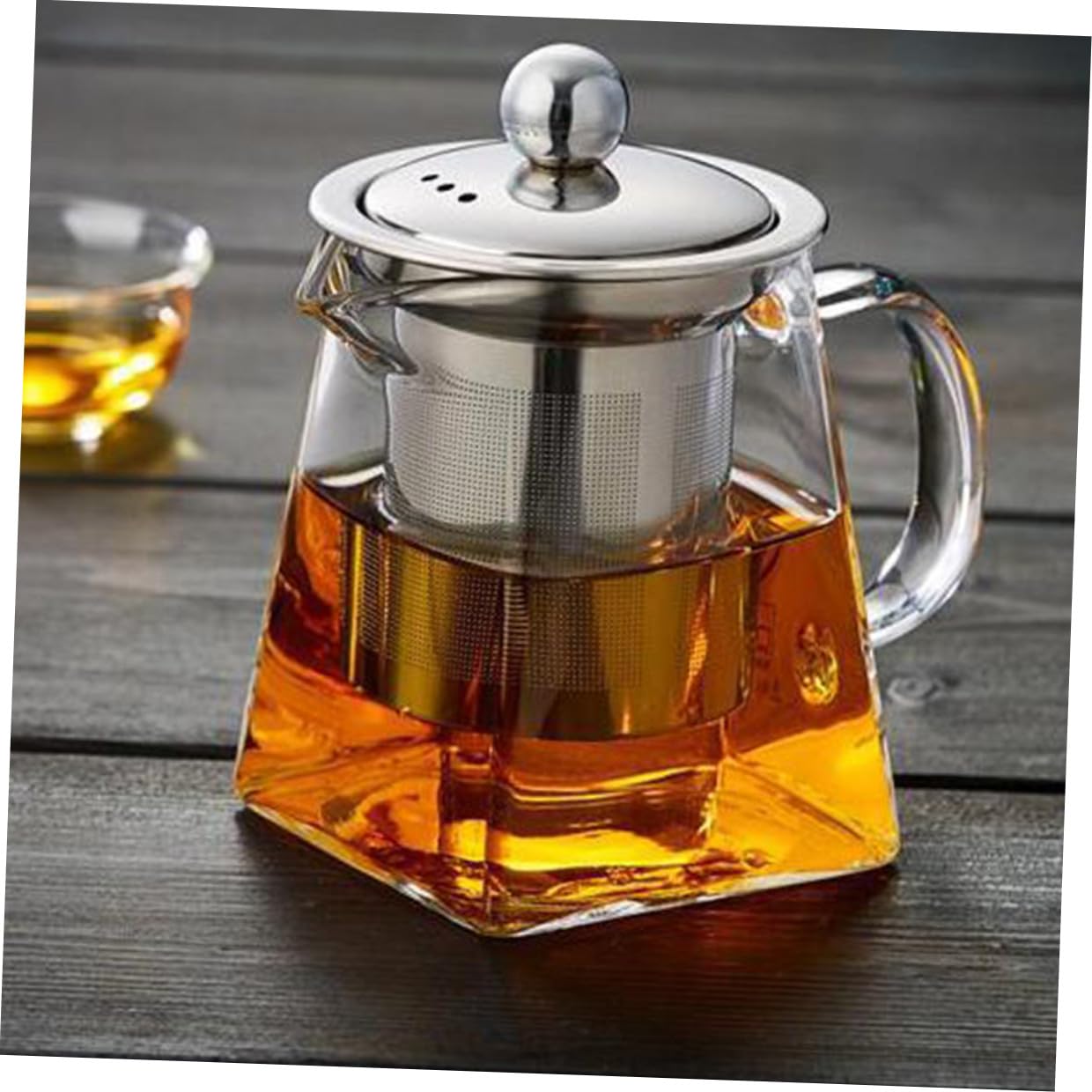 Tetera De Vidrio Resistente Al Calor Filtro De Acero Inoxidable Para Infusiones De Té Para Cocina o Despacho