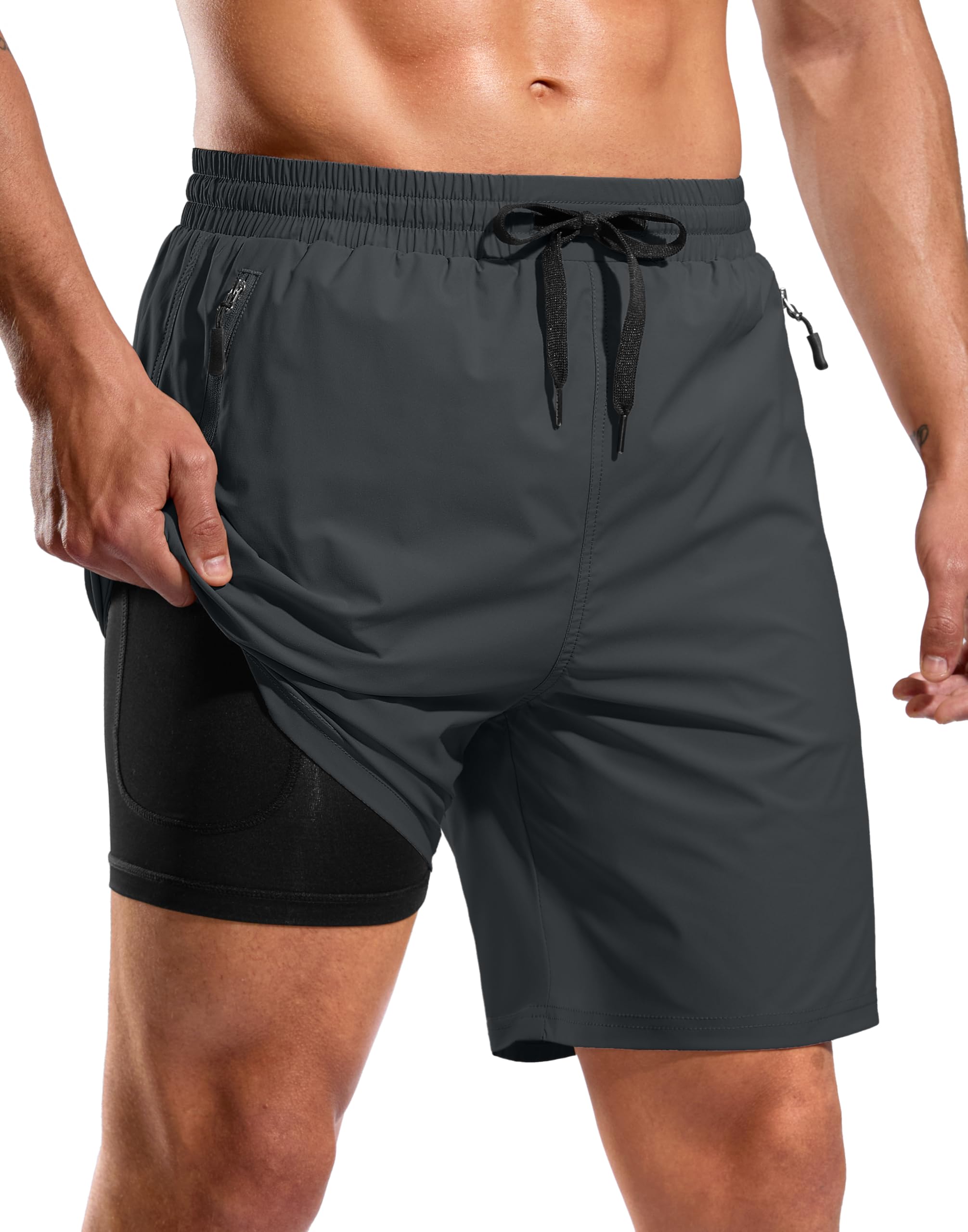 G Gradual Mens Swim Trunks with Compression Liner 7"/9" Board Shorts