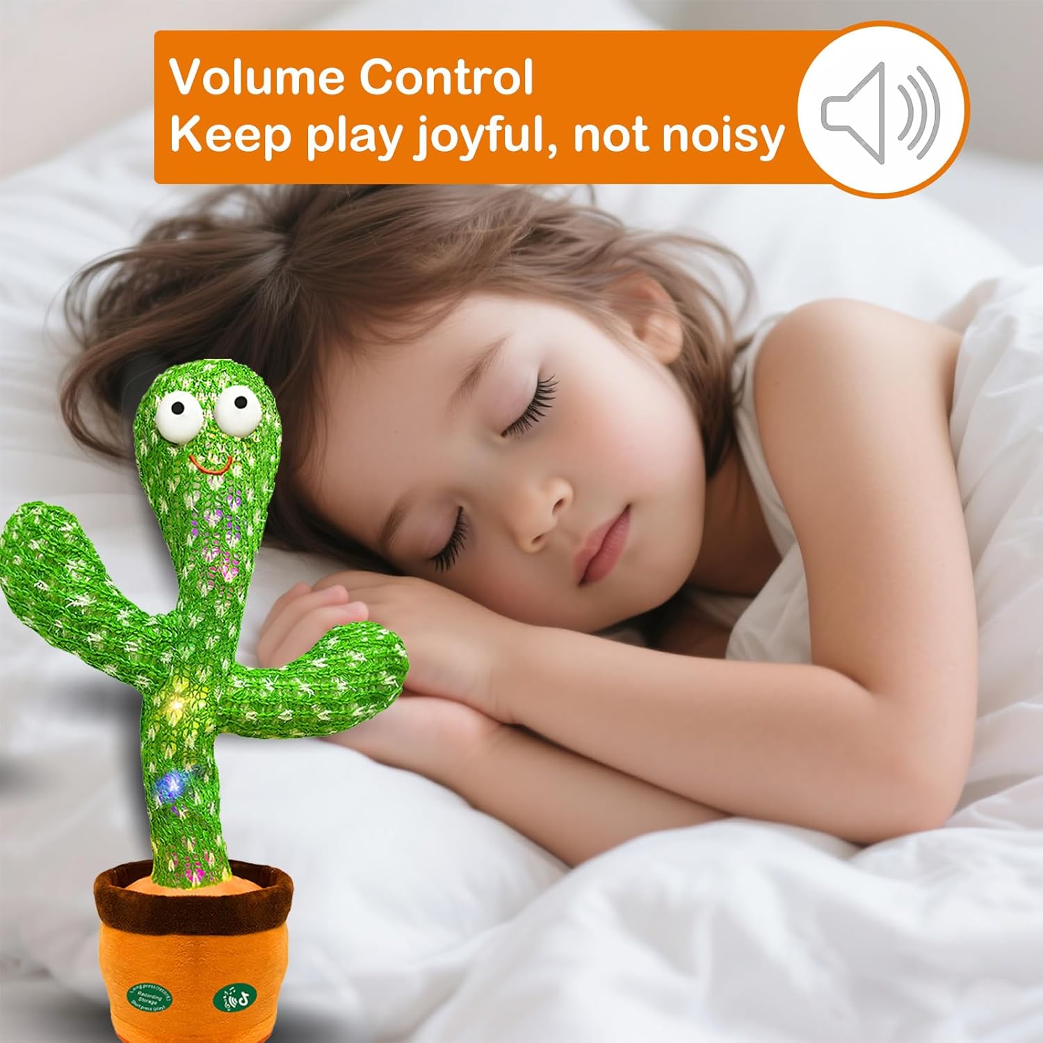 Dancing Mimicking Talking Cactus Toy,Funny Gift for Toddler 1 2 3 Year Old Boy Girl,Singing Record Repeat What You Say Light Up Baby Infant Toys 6-12 12-18 Months (Volume Adjustment) image 8 of 9 B09PDPYC2T