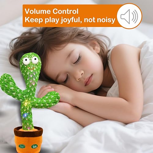 Miniatura 7 de Juguete de cactus parlante que imita el baile, regalo divertido para niños pequeños de 1, 2, 3 años, registro de canto, repite lo que dices,