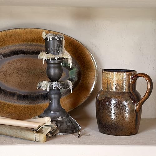 Miniatura 2 de Casafina Plato ovalado de cerámica de cerámica de 18 pulgadas, colección Poterie, Mocha-Latte | Vajilla apta para microondas, lavavajillas, horno y