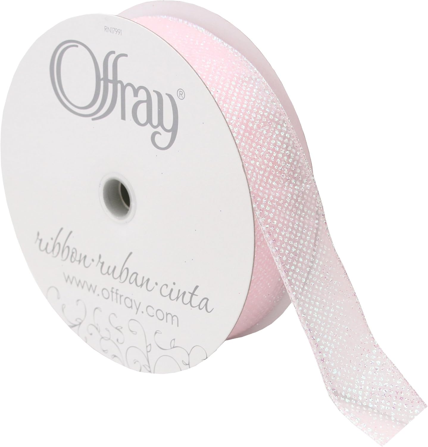 Berwick Offray Bolten Wired Edge Ribbon, 1-1/2" x 50 yd, White