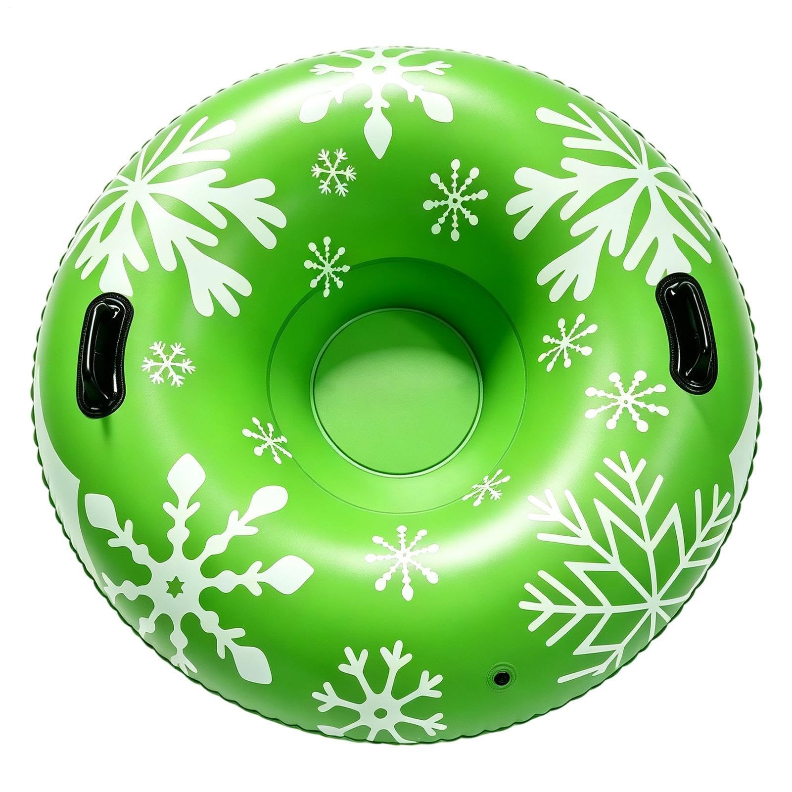 Slitta Da Neve 90X90 Cm Ciambella In PVC Con Maniglia Antiscivolo | Slittino Gonfiabile Regalo di Natale per Bambini Bambine Uomini Donne Sci Lago Fiume Ghiacciato Outdoor