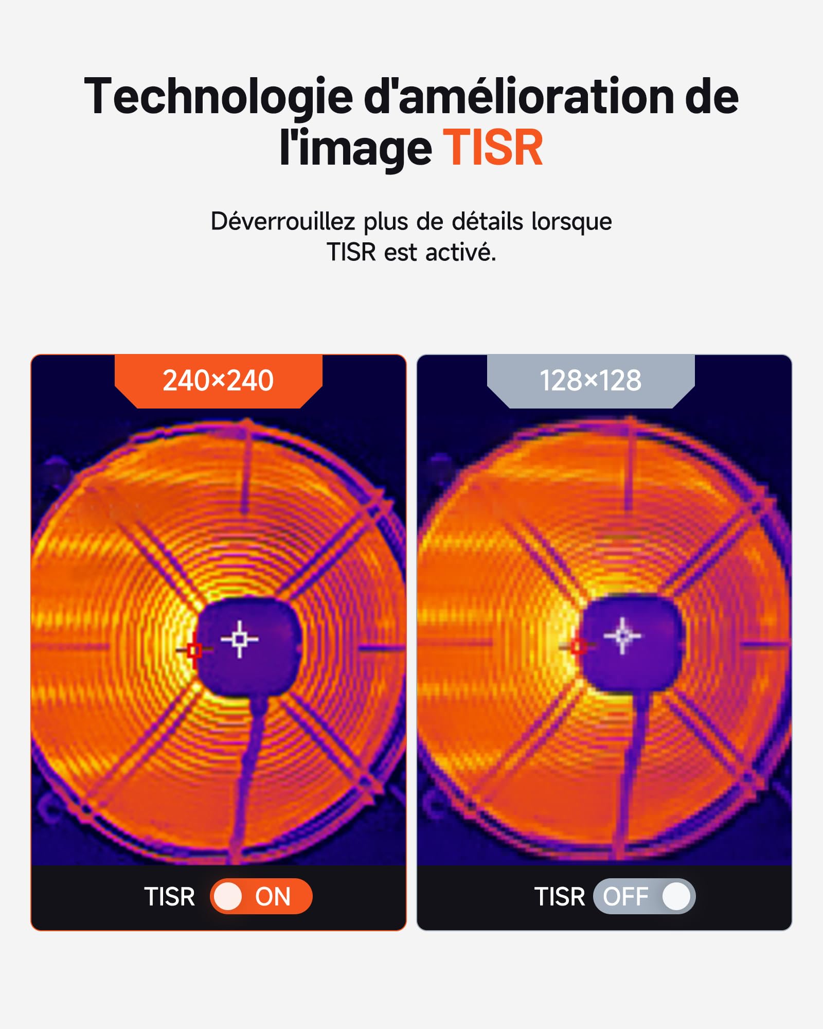 TOPDON Caméra thermique TC004 Mini, Résolution IR 240x240, 15 Heures d'Autonomie, -20°C à 450°C, 25Hz, Alertes de Température Auto, pour l'entretien de la maison, l'inspection des fuites, CVC