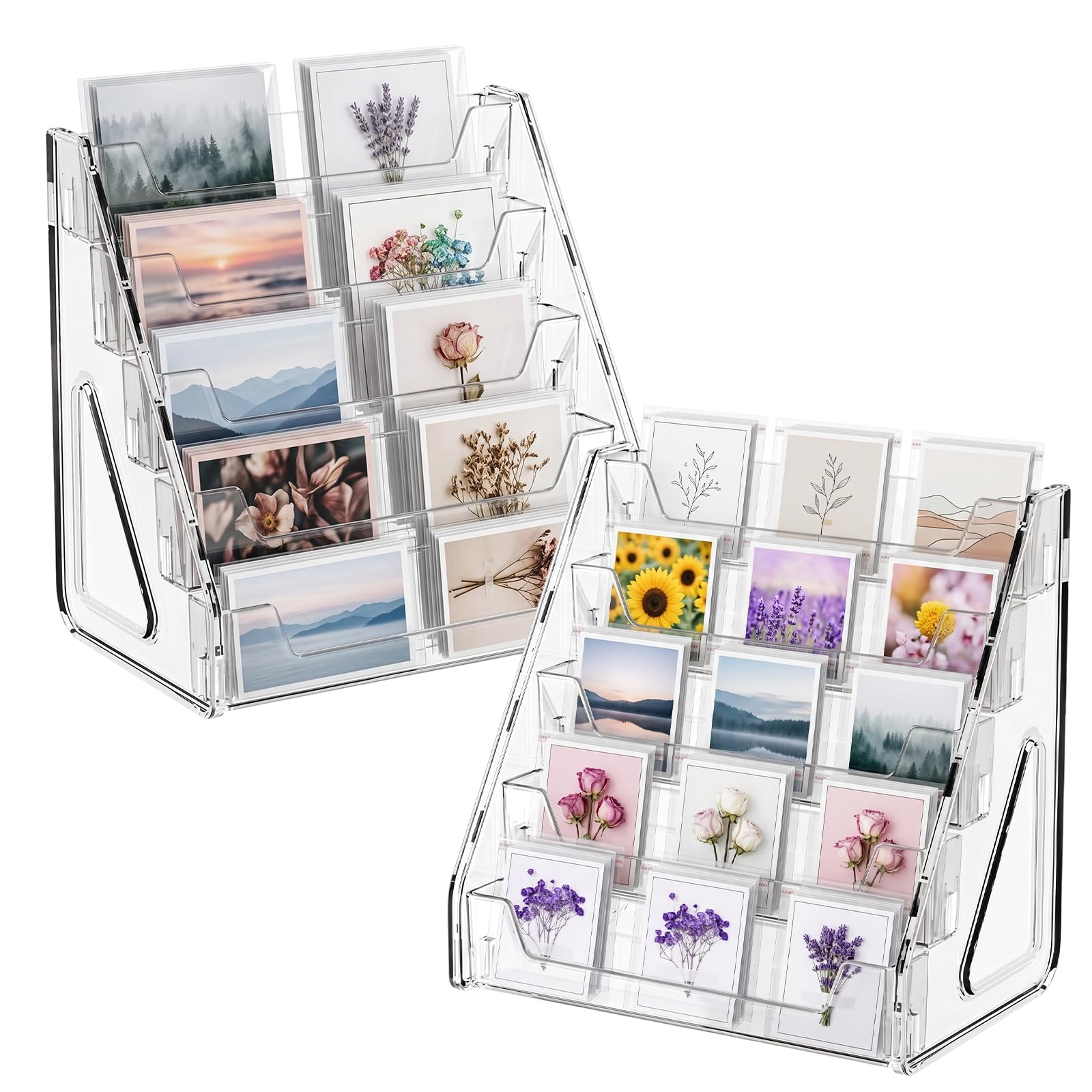 Lot de 2 présentoirs à cartes à collectionner à 5 niveaux pour cartes de