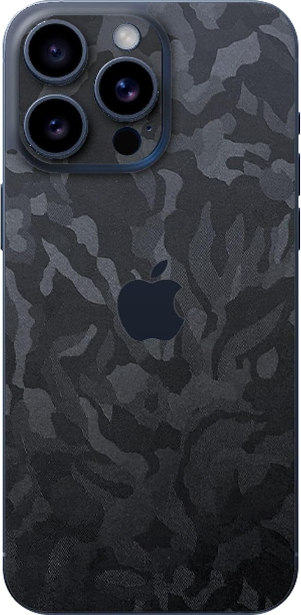 Razer Skin: iPhone 15 Pro Max - Envoltura completa - Vinilo fundido 3M premium - Resistente a rayones - Diseños y acabados únicos - Fácil aplicación - Camuflaje negro