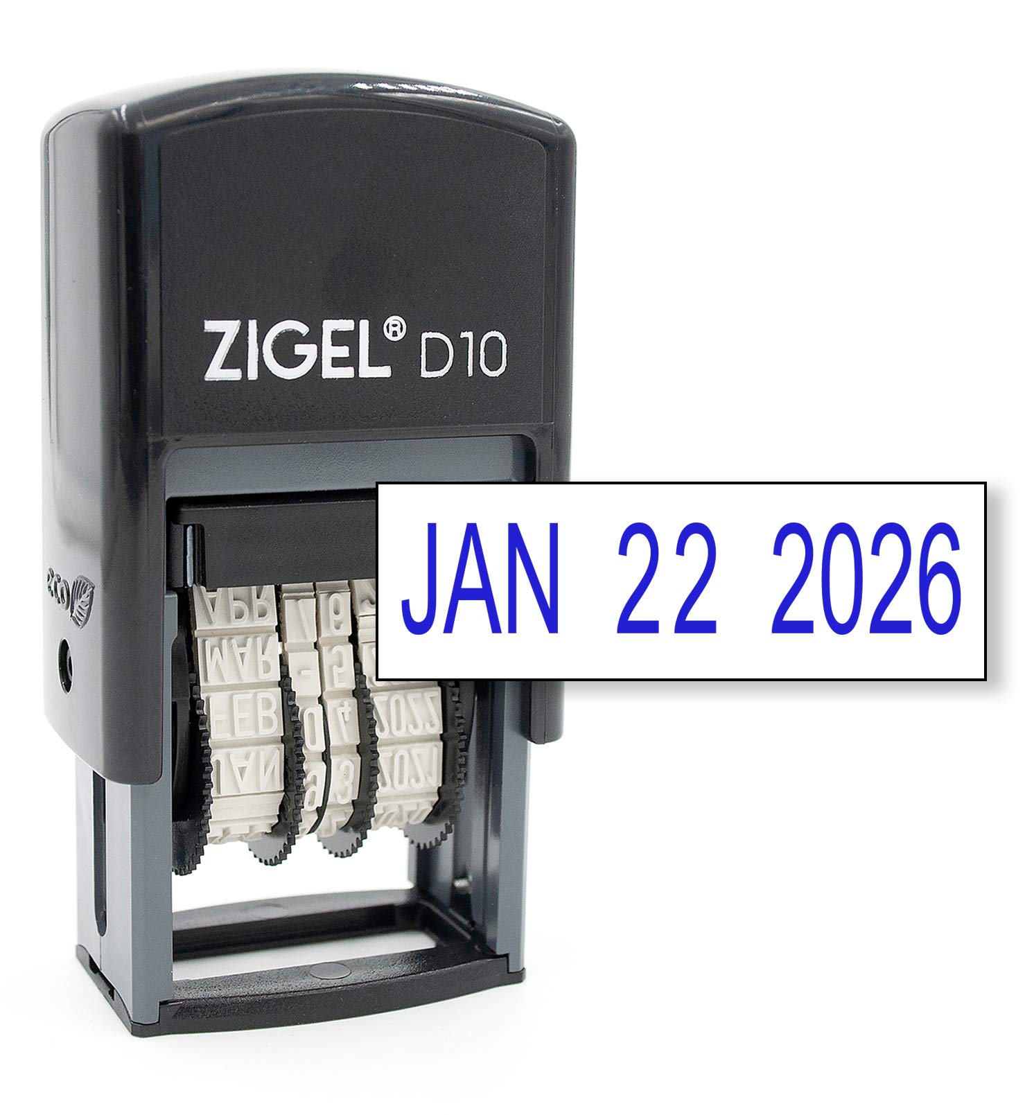 ZIGEL D10 Office Date Stamp - Self Inking Date Stamp - Blue