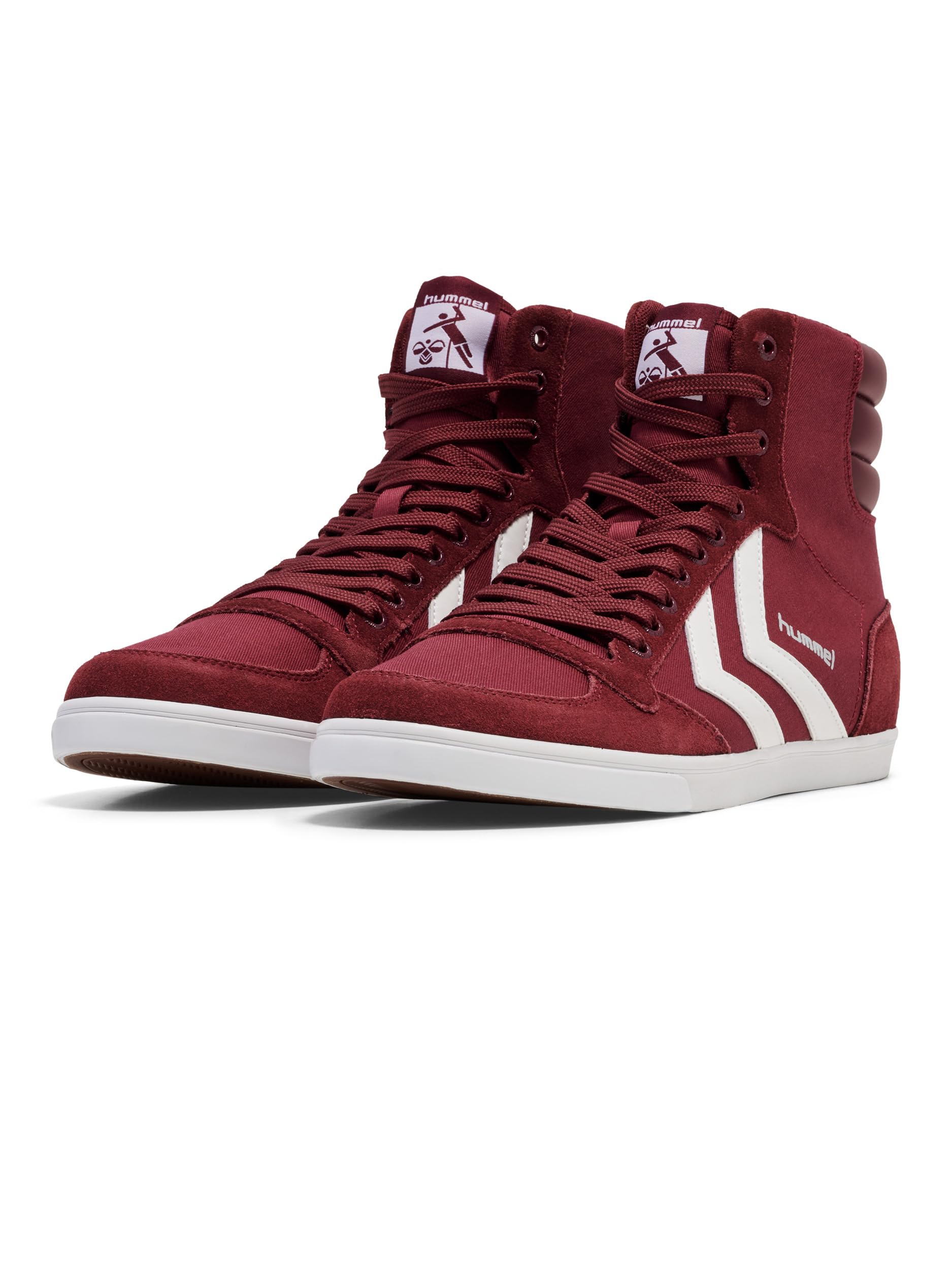 hummel Unisex Slimmer Stadil High Sneaker, Red, Size 42