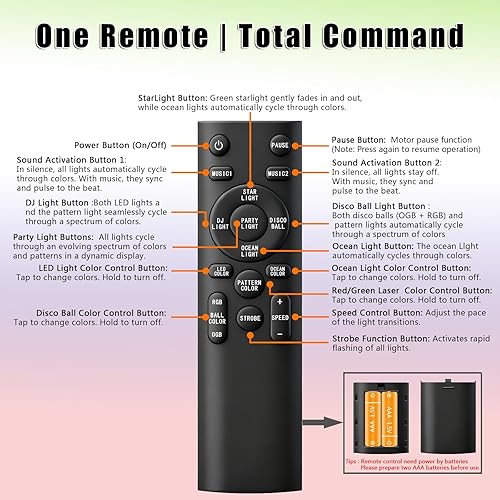 Miniatura 6 de Luz de discoteca para fiesta, proyector de estrellas, luz nocturna, luces estroboscópicas, luces de bola de discoteca, luz oceánica, activada por