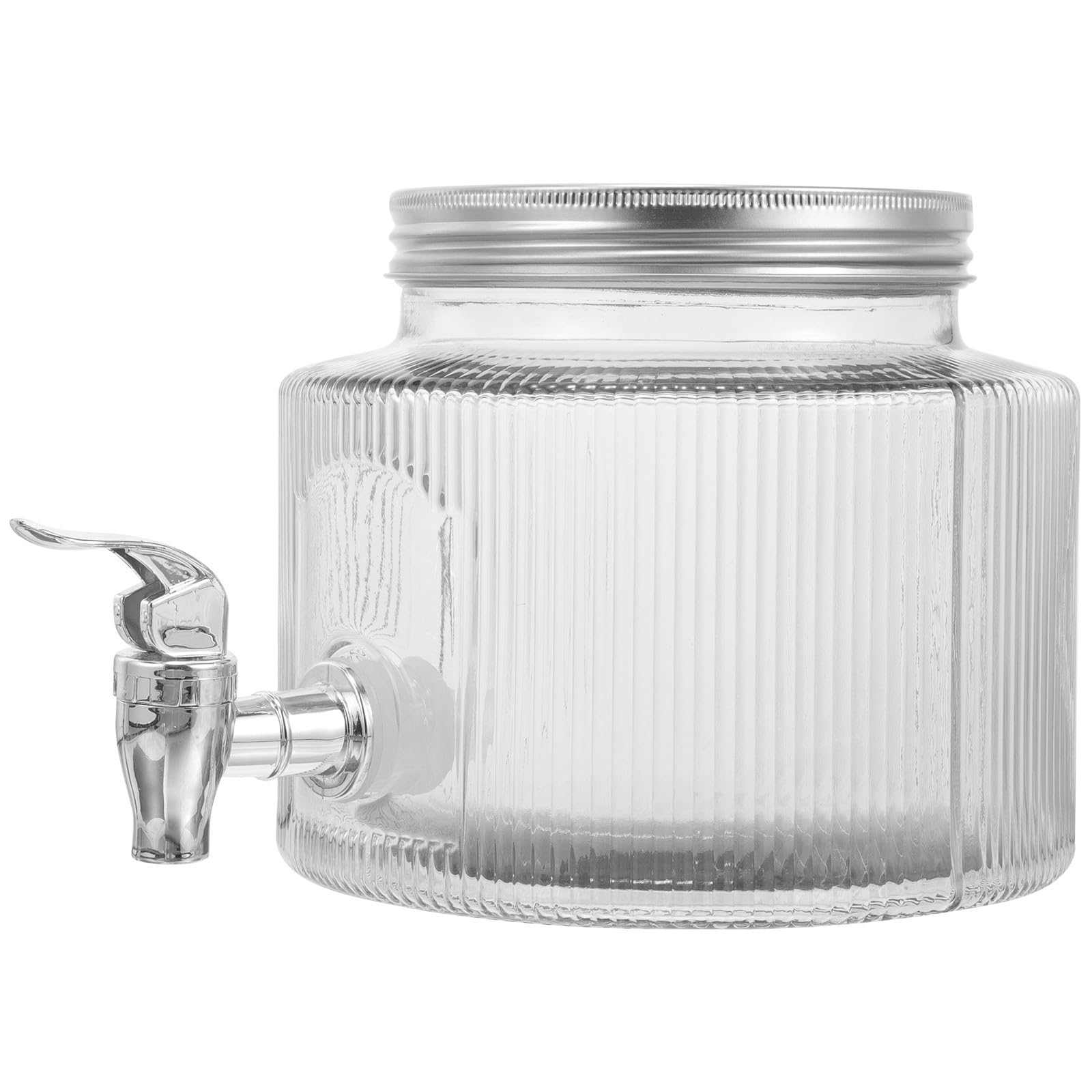 KICHOUSE Dispensador de Bebidas con Grifo de Vidrio 2.8l, Diseño Único y Capacidad Grande para Servir Té, Cócteles y Agua con Facilidad