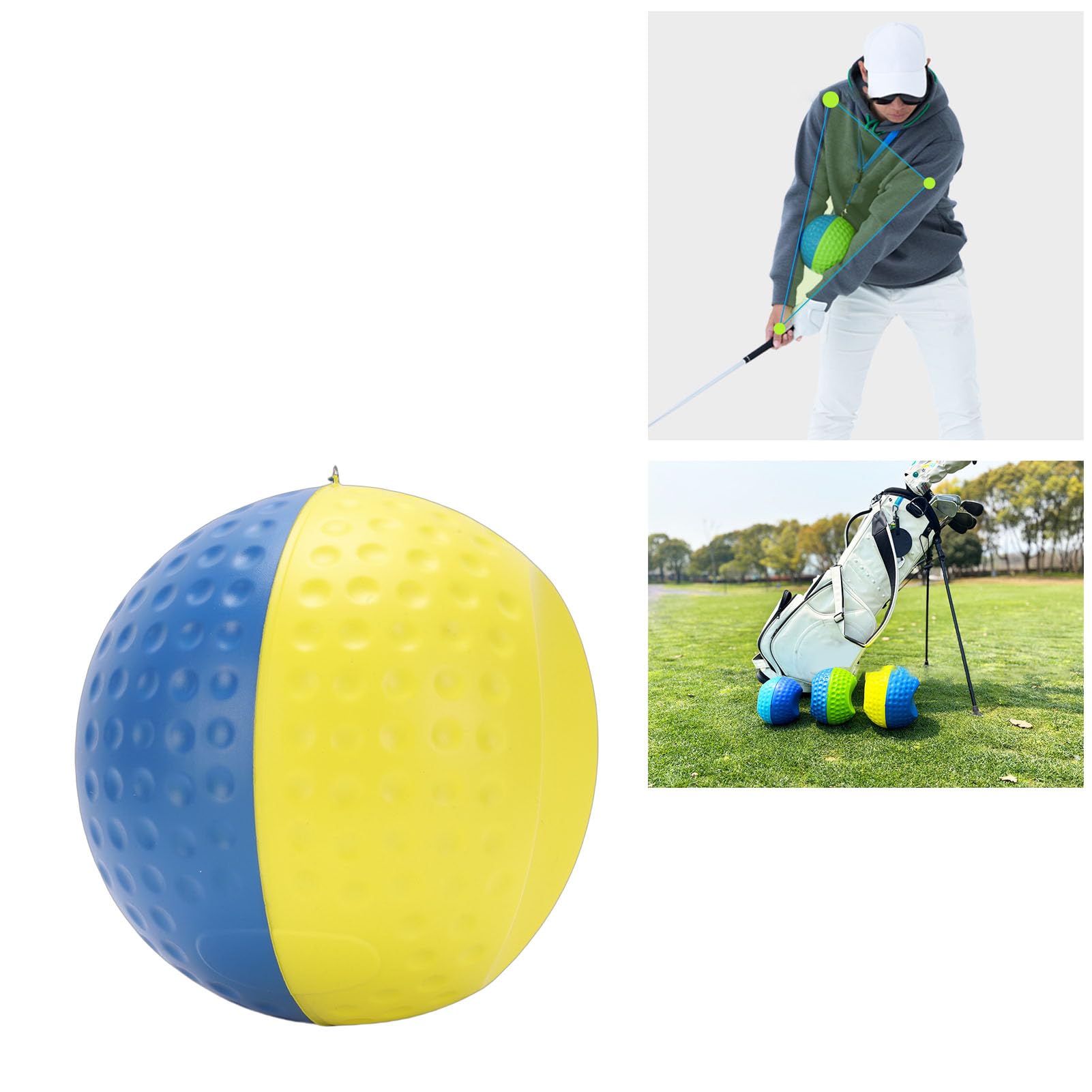 PU-Schaum-Golf-Übungsball, verstellbare Lanyard-Schwung-Trainingshilfe, zweifarbiges Design für Schwungwegverfolgung, weicher, langlebiger Schaumstoff, verbessert die