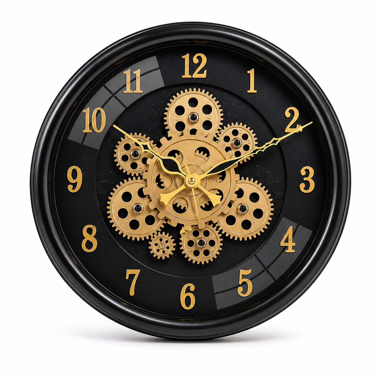 Moving Gear Wall Clock | 40cm Luxury Mechanical Silent Dial Watch | Dual engine wall clock featuring 1 AA battery for silent timekeeping and 2 AA batteries for live gear movement.-image-43