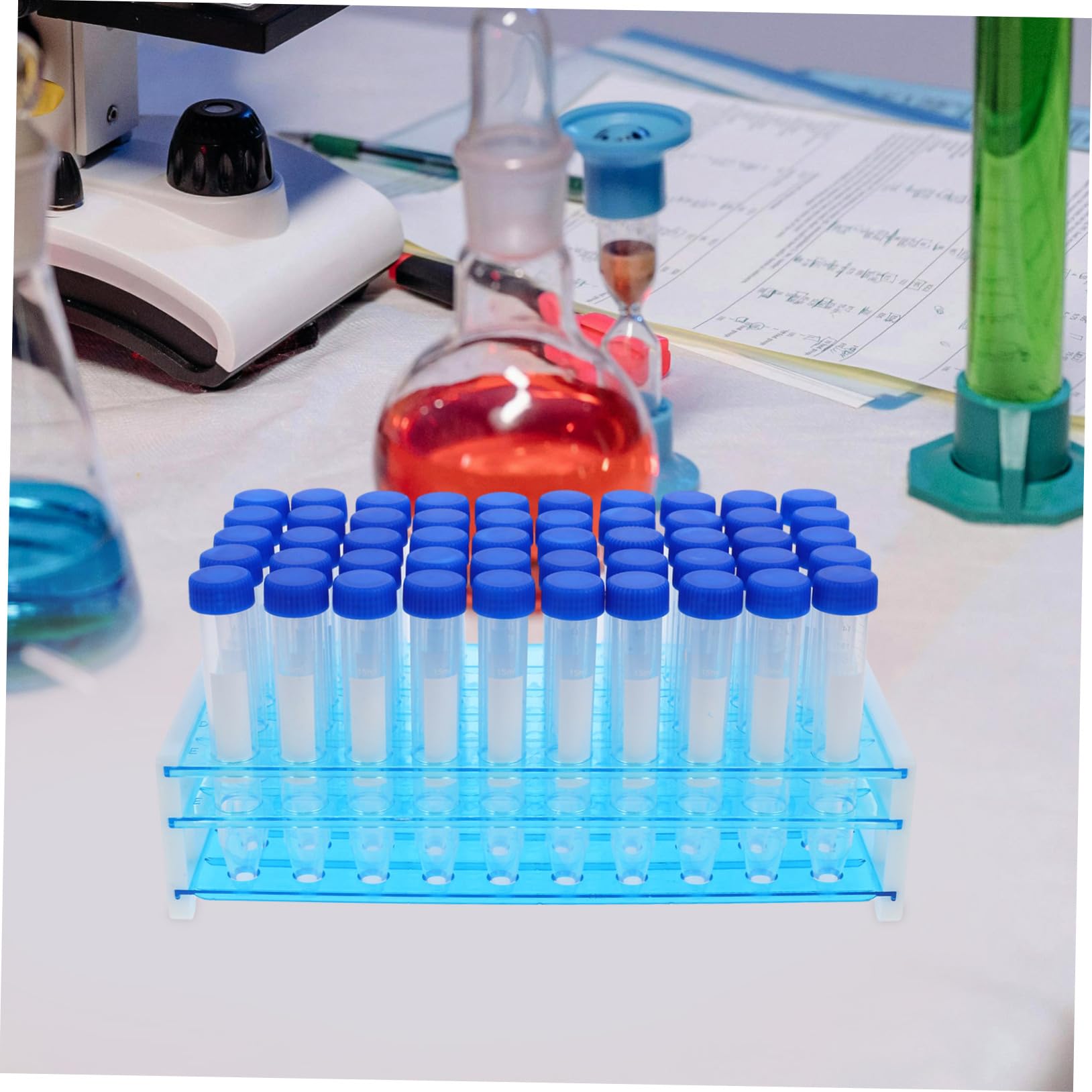 Gatuida 100piezas Gradillas para Tubos de Ensayo Tubos de Centrífuga de Ensayo de Plástico para Laboratorio para Experimentos Científicos y Uso Laboratorio