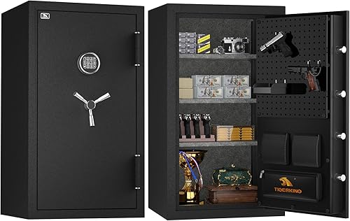 TIGERKING Caja fuerte ignífuga e impermeable de 8.78 pies cúbicos con cerradura digital, puerta de tablero de clavijas de bricolaje, caja fuerte de