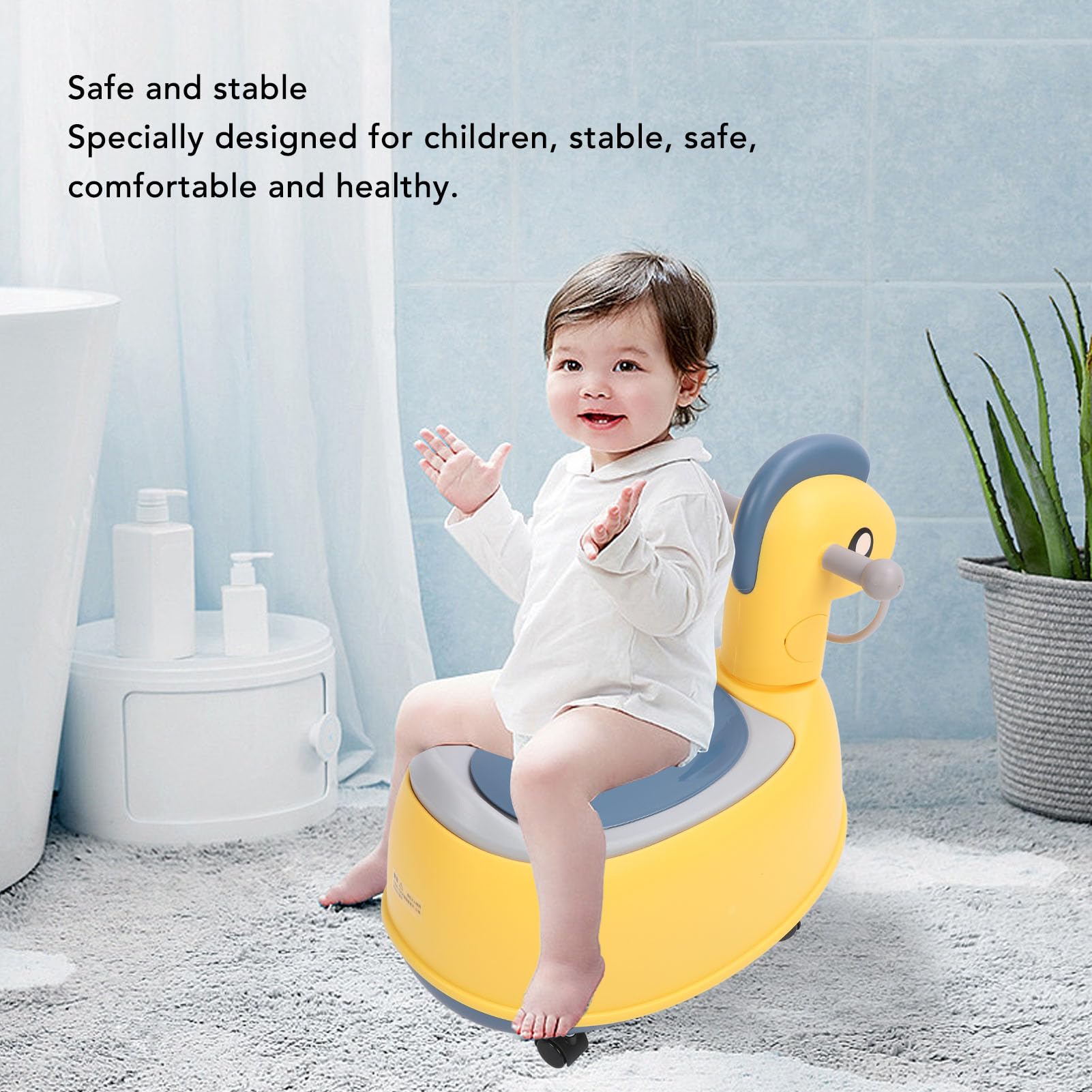 Toilette per Bambini con Carrozza in Legno Adorabile Toilette per Vasino per Bambini Design Sicuro e Durevole