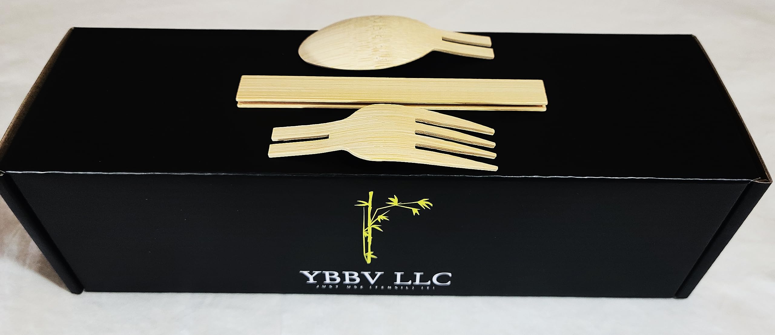 Biodegradable, compostable, disposable, renewable, detachable bamboo twenty sporks (spoon and fork)