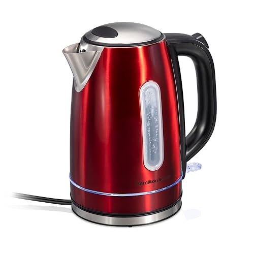 Hamilton Beach Electric Tea Kettle 1.7 Liter, Red