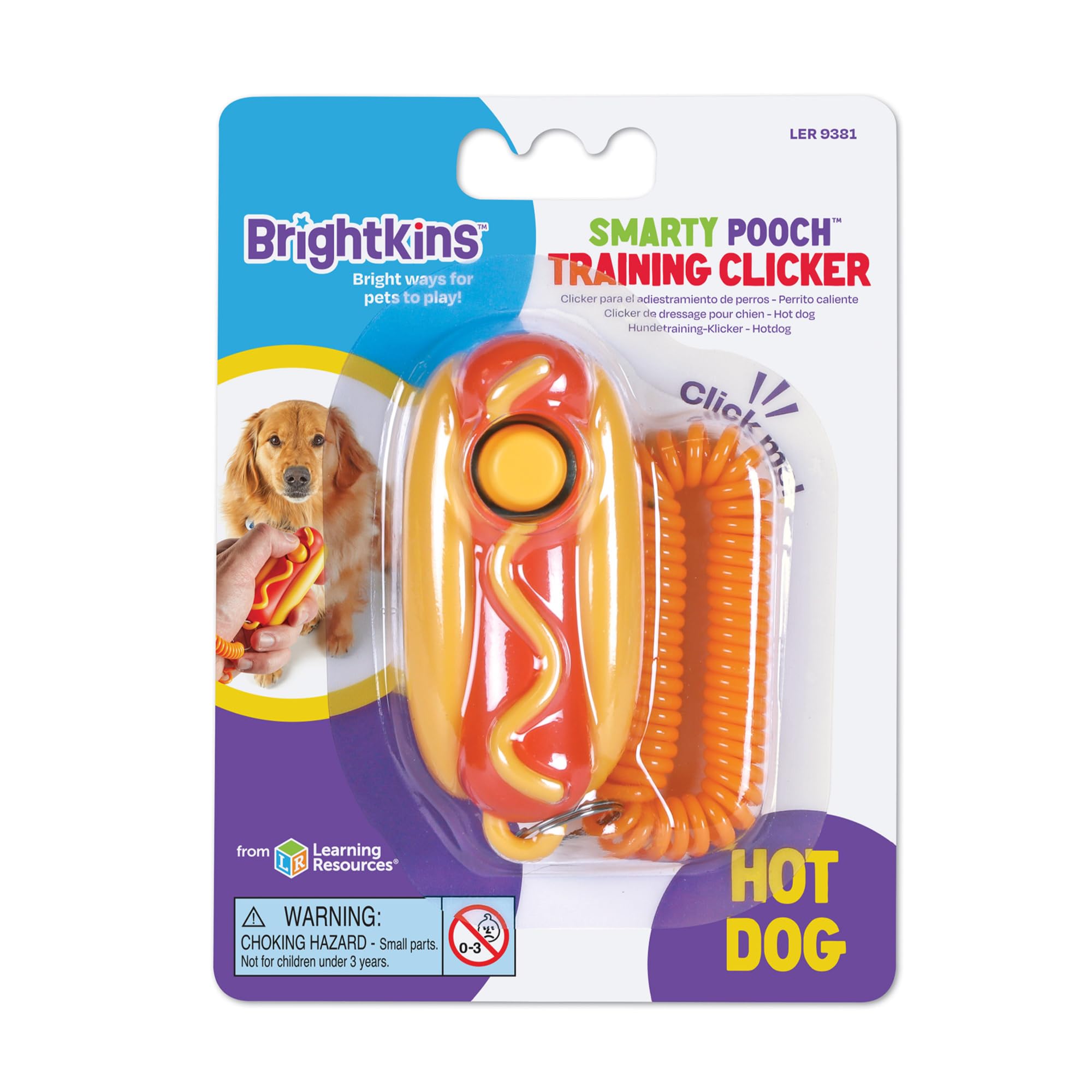 Brightkins Clicker di Addestramento Cane Intelligente: Hot Dog, Clicker di addestramento per Cani con Braccialetto Flessibile, Soluzioni per l'addestramento e Il comportamento dei Cani, 1 Pezzo