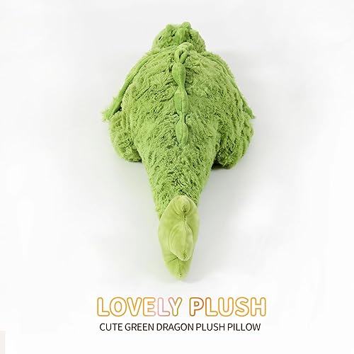 Miniatura 7 de VETENSO Juguete de dragón de peluche para niños, lindo dragón de peluche, dinosaurio verde