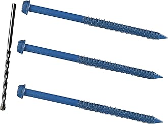 1/4 x 3-3/4" Hex Head Concrete Screw Anchor, for Anchoring to Masonry, Block or Brick (100Pcs)