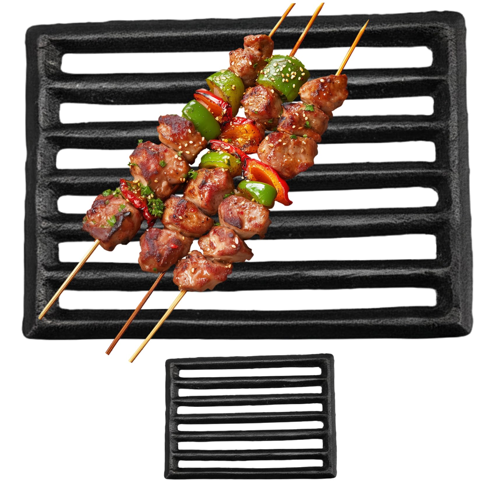 Grille de foyer en fonte 21,6 x 16 cm pour poêle à bois