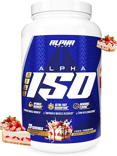 ISO - Polvo aislado de proteína de suero de leche 100% bajo en carbohidratos, 0.88 onzas por porción, ayuda a apoyar el crecimiento muscular, bajo