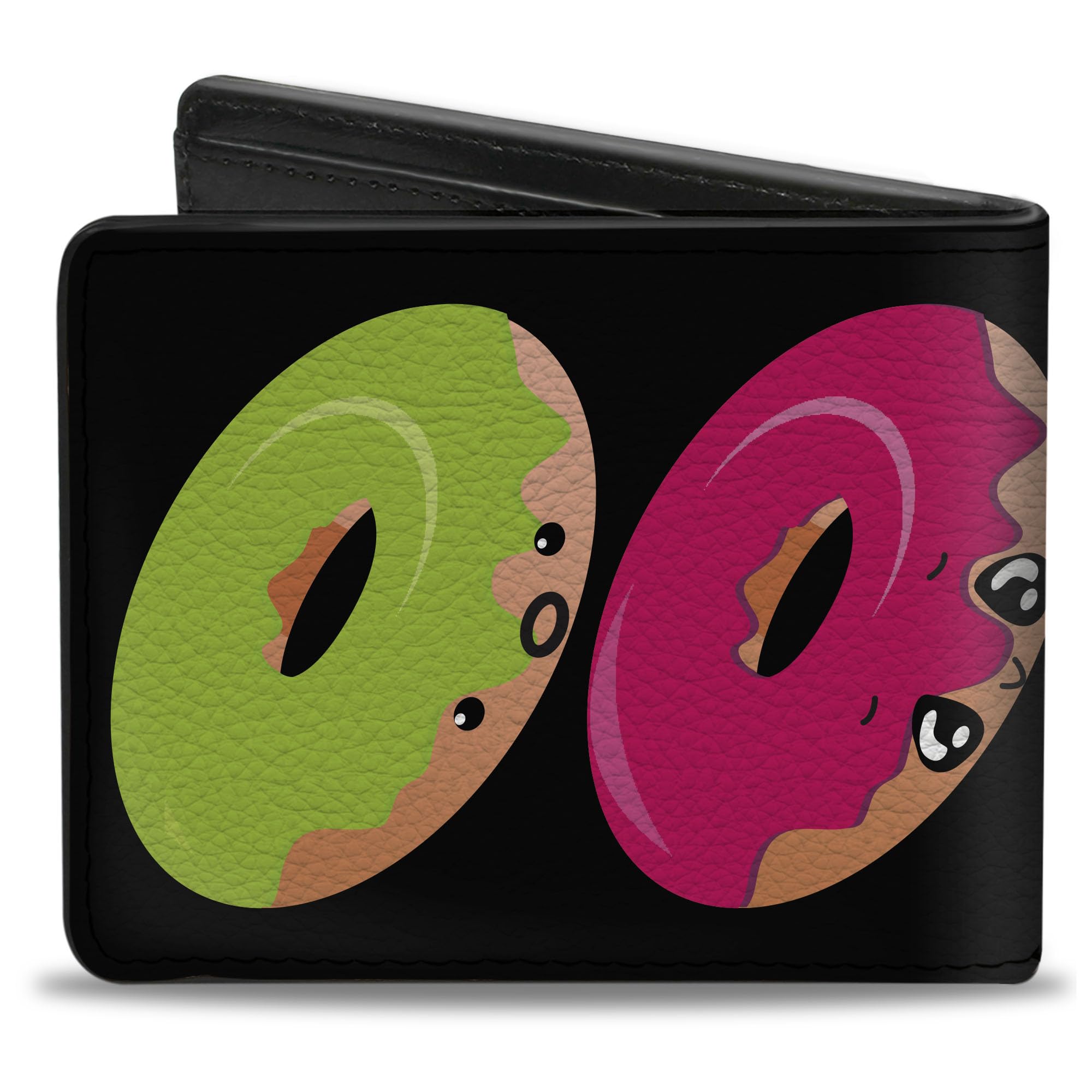 Buckle-Down Men's Wallet, Bifold, Glaze Donut Expressions Black, Vegan Leather, Multi, 4.0