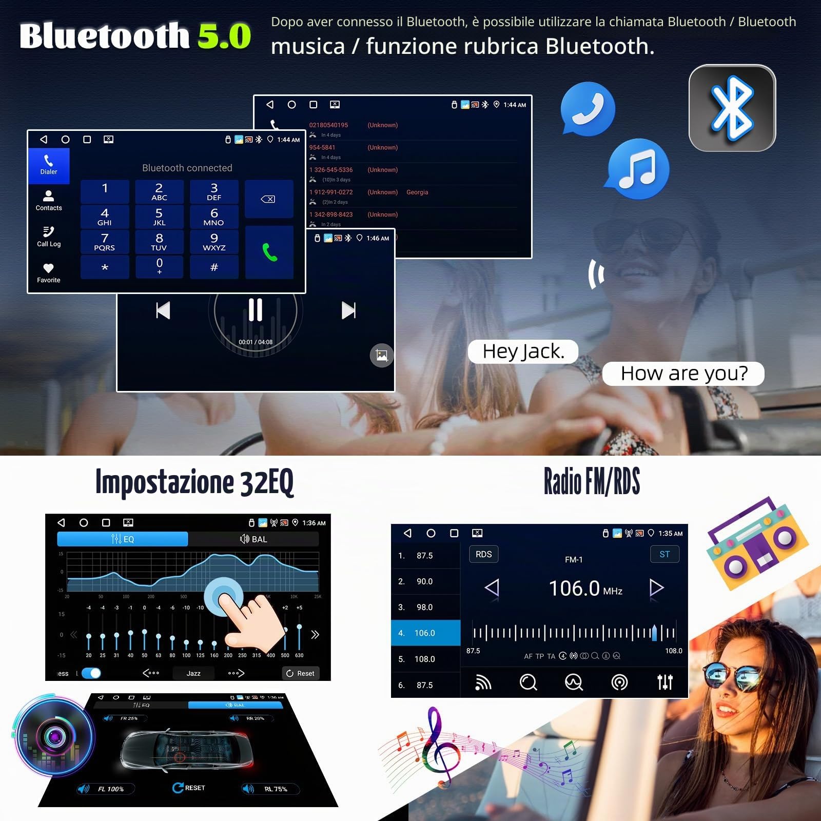 4G+64G GOHHDL Android Autoradio 2Din per Peugeot 107 / Citroen C1 / Toyota Aygo 2004-2014 con Carplay Android Auto, Radio da 10 Pollici con BTGPS Navi WIFI FM/RDS Mirror Link SWC Retrocamera&MIC