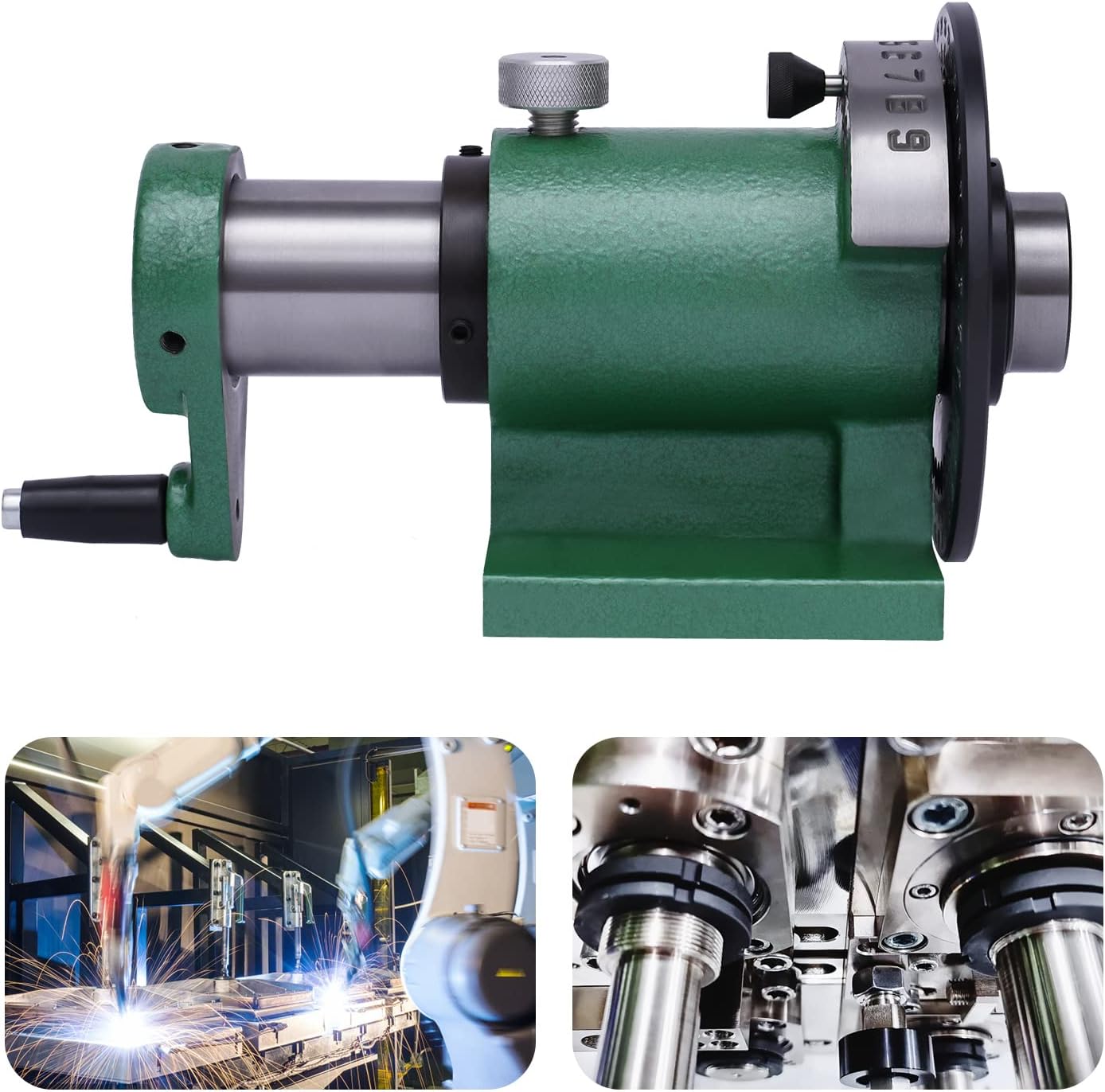 5C Spin Index Fixture Collet, Multi-function Worktable Milling Working Table Milling Machine High Precision 360° Scale Compound Drilling Slide Table For Bench Drill Spin Indexing Fixture