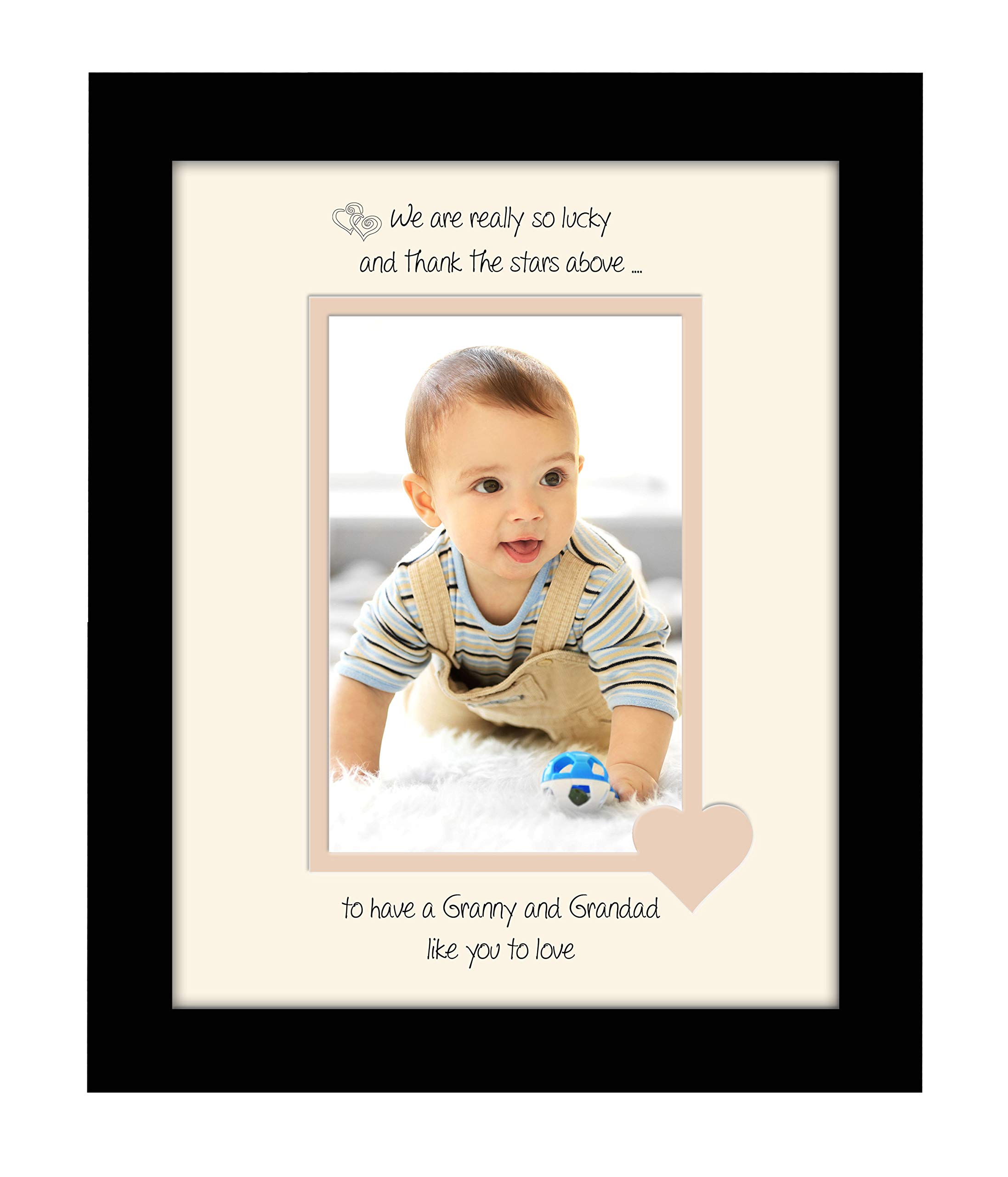 Photos In A Word Black Finish Frame Cream Mount Beige Inside Granny And Grandad Photo Frame We Thank The Stars Portrait 1096F Double Mounted Quality Gift (Black Finish Frame Cream Mount Beige Inside)