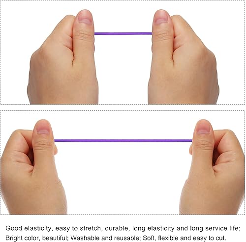 Vista 82 de PATIKIL Cuerda elástica elástica de 1/8 pulgadas, 11 yardas (0.118 in x 32.8 ft), color verde militar para manualidades, correas de gancho