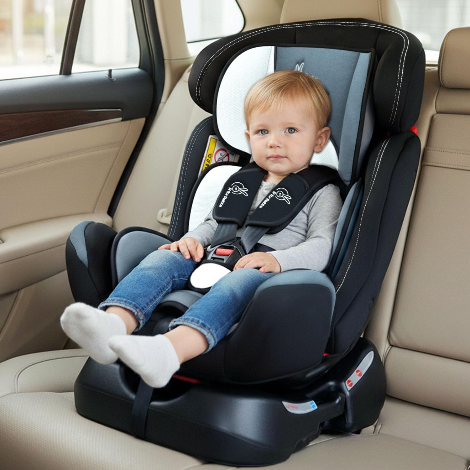 R for Rabbit Convertible Baby Car Seat Jack N Jill Grand Innovative ECE R44/04 Safety Certified Car Seat for Kids of 0 to 7 Years Age with 3 Recline Position (Black Multicolor)