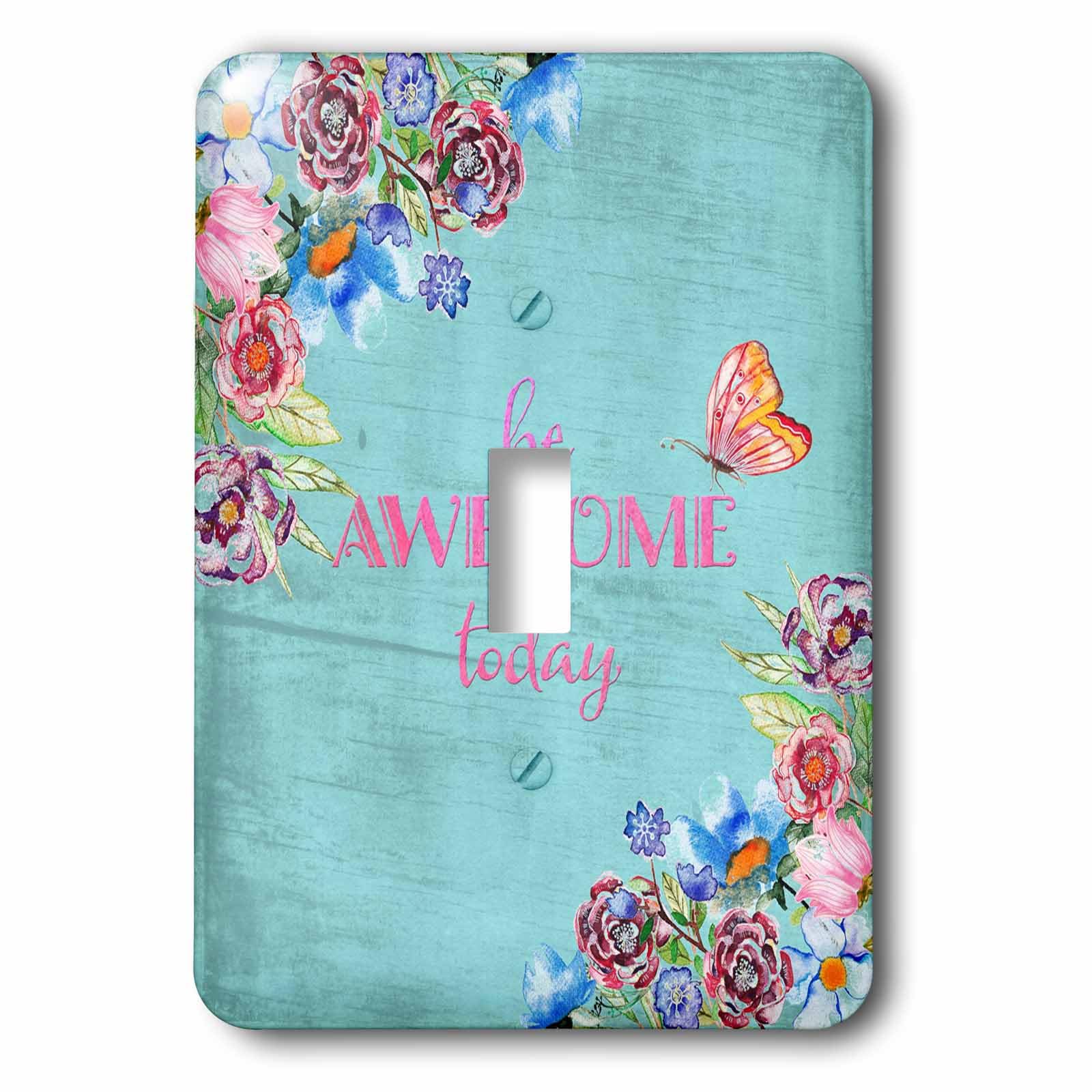 Interrupteur à bascule floral bleu aquarelle vintage shabby-chic 3dRose LSP_252353_1