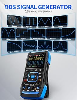 FNIRSI 2C53T Upgraded Handheld Oscilloscope, 50MHz Bandwidth, 3IN1 Digital Oscilloscope Multimeter DDS Generator, 250MS/s Sampling Rate, 20000 Counts, Voltage, Current, Capacitor, Resistor, Diode Test