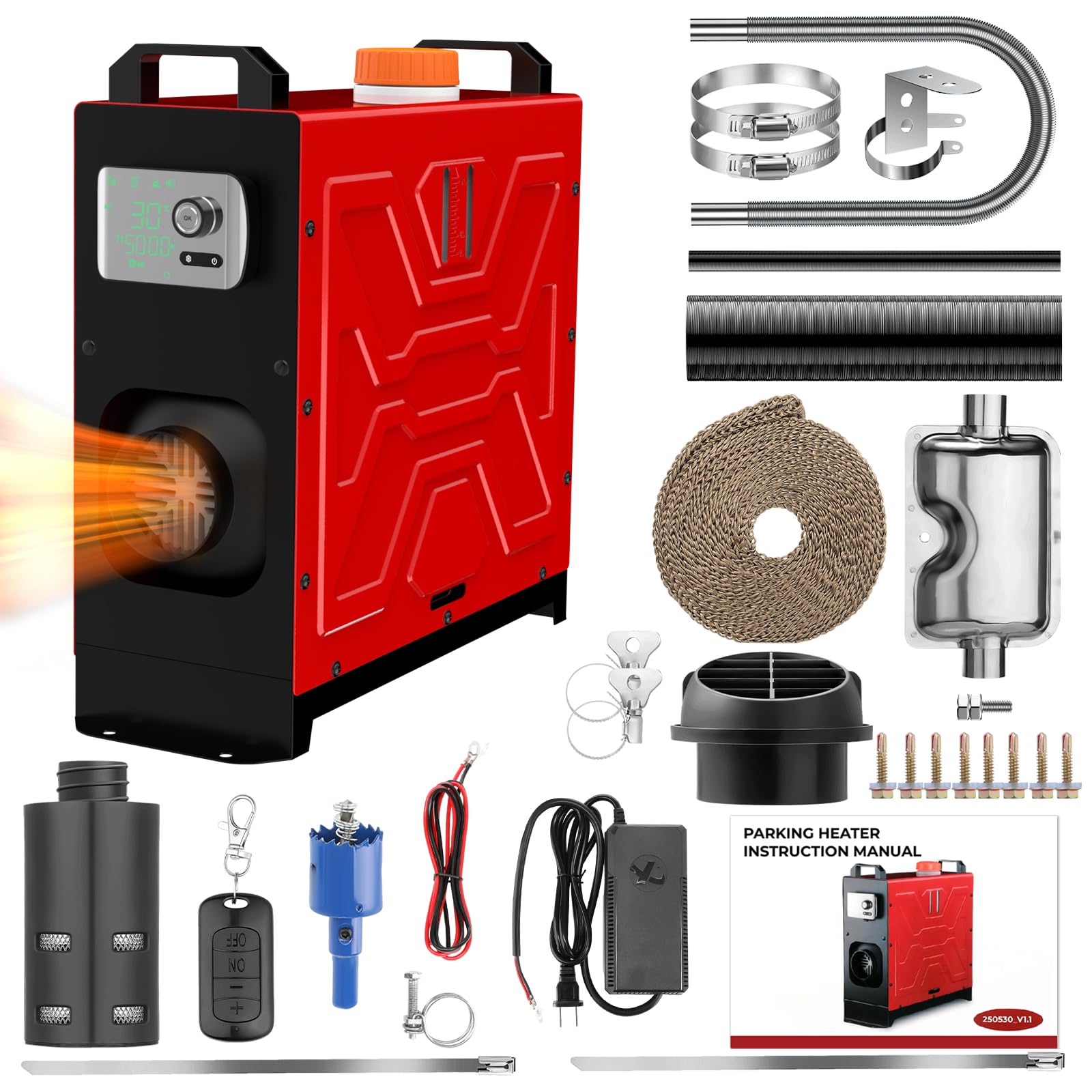 Amazon | GEARPOWER 12V/24V/110V 8KW パーキングヒーター, APP 一体式