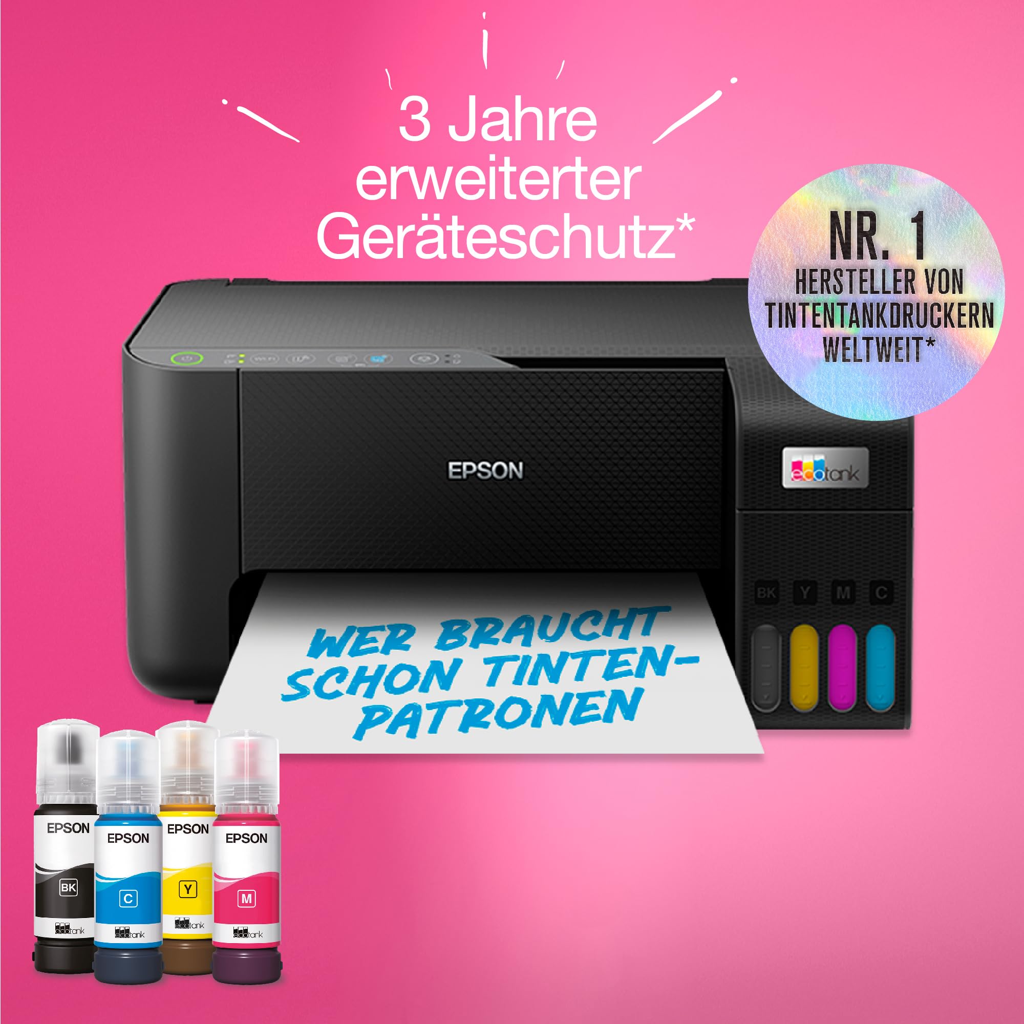 Epson EcoTank ET-2810 A4-Multifunktions-Wi-Fi-Tintentankdrucker, mit einem im Lieferumfang enthaltenen Vorrat an Tinten bis zu 3 Jahren