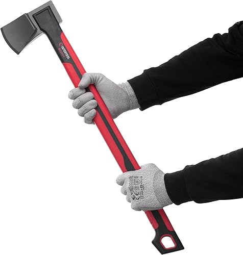 INTERTOOL Hacha de división de 28", herramienta divisora de madera, cortes más profundos, corte, leña, campamento, supervivencia, mango de agarre
