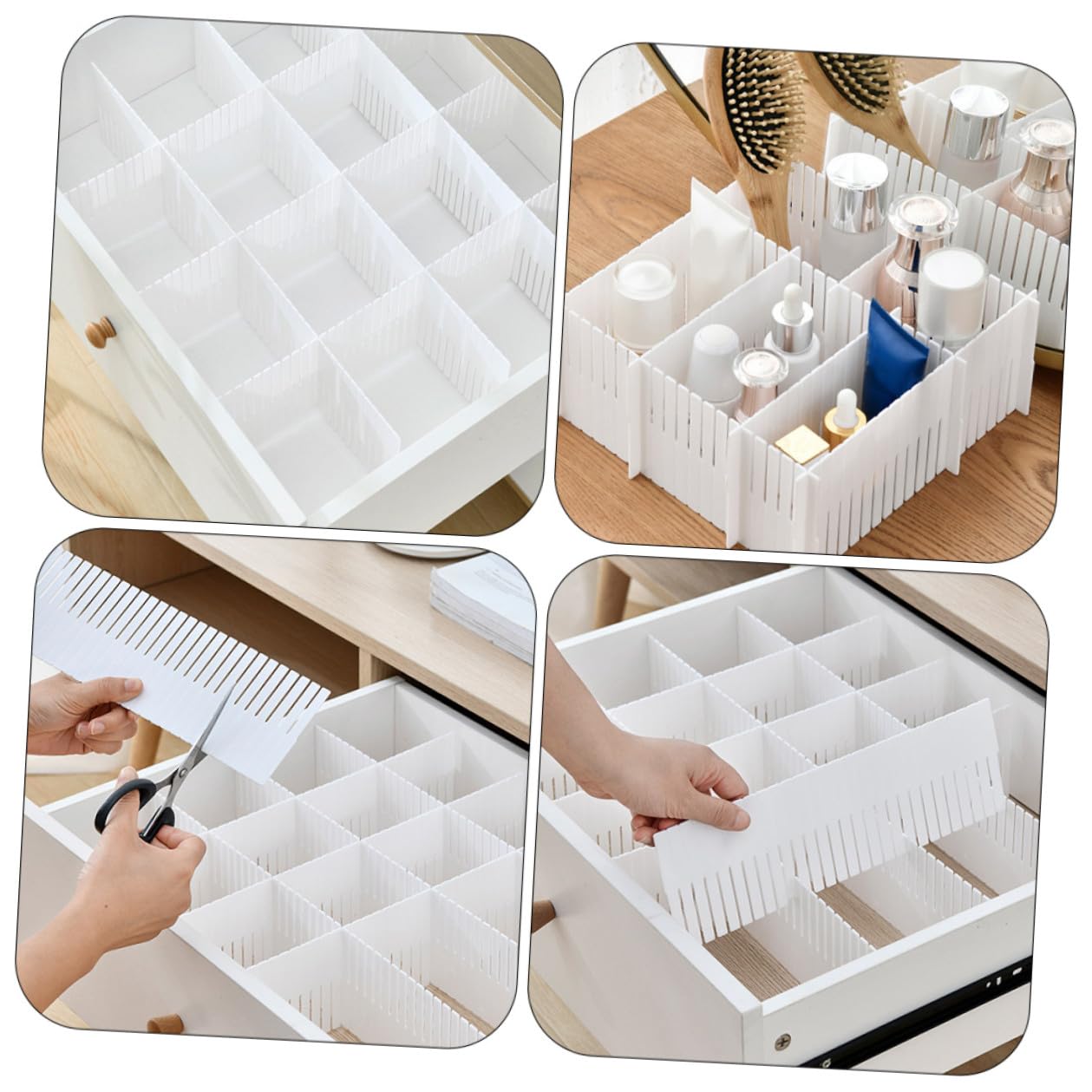 Homoyoyo 10 pezzi Divisori per Modulari in Resistente Organizzatori Regolabili per Biancheria Intima e Accessori Separatori Multipurpose per Casa e Ufficio