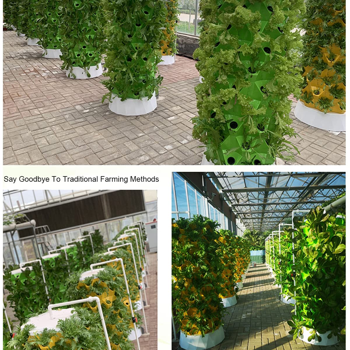 FAXIOAWA Torre hidropónica, Sistema de Cultivo hidropónico para jardín Interior, Kit de Cultivo aeropónico para Hierbas, Frutas y Verduras, 48 Agujeros