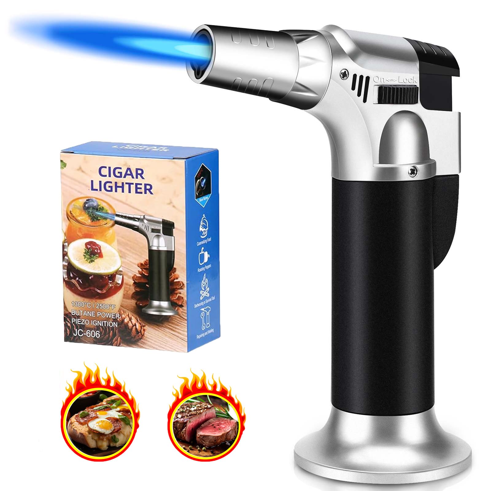 Kasanni Cannello Da Cucina Può Essere Riempito, Fiamma Ossidrica Da Cucina Regolabile, Adatto Per Cucina, Pasticceria, Dessert, Panna Cotta, Campeggio, Barbecue (Butano Non Incluso)