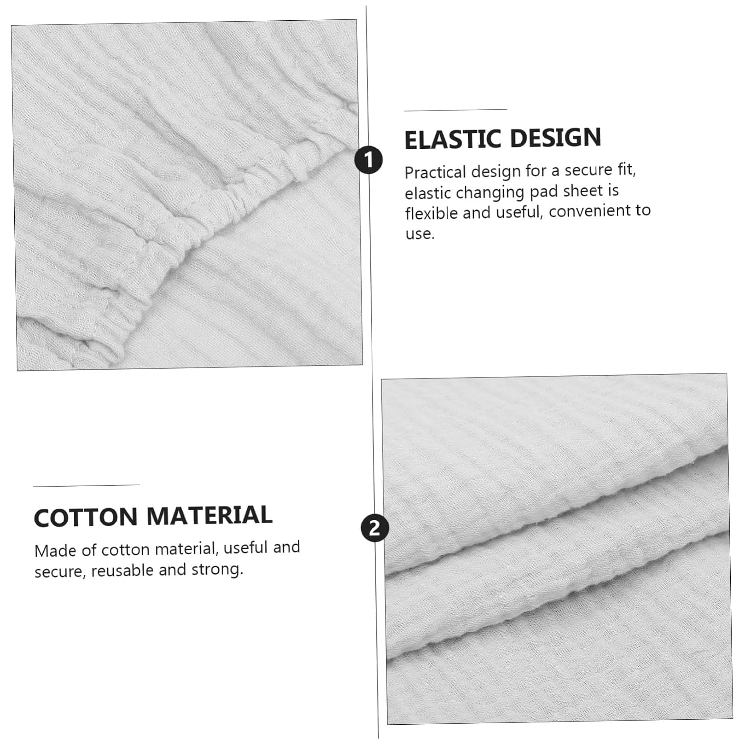 BESTonZON 2pcs Washable Changing Pad Covers Removable Soft for Changing Tables Breathable Comfortable Design
