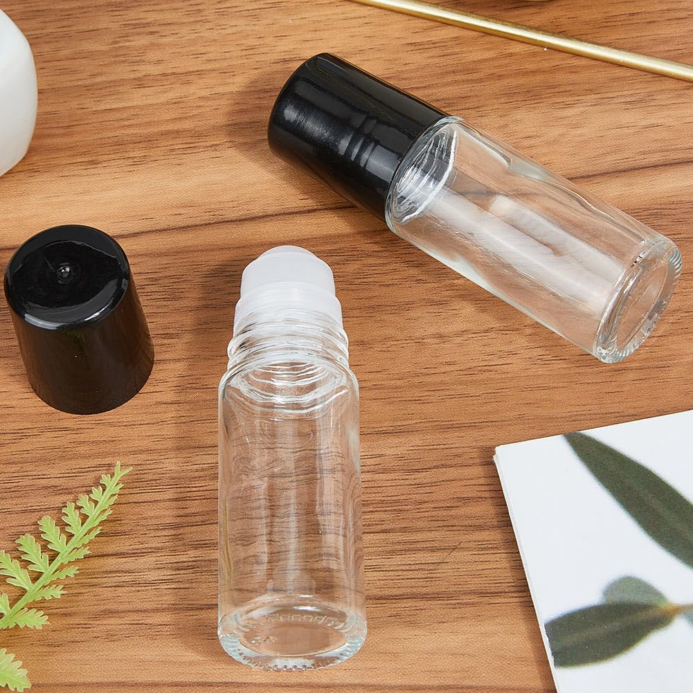GORGECRAFT 2 Botella de Vidrio Transparente con Rodillo de 30 ml para Aceites Esenciales Vacía Reutilizable para Desodorante Roll-On A Prueba de Fugas Rellenable para Cosméticos Y Perfumes de Viaje.