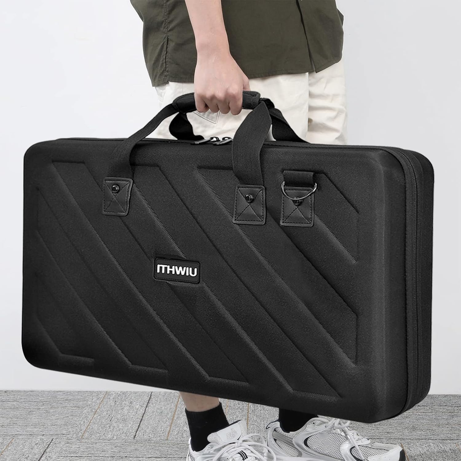 OUUTMEE Twarda torba podróżna do noszenia Pioneer, czarna 73 x 41 x 14 cm XL akcesoria torby walizka, czarny