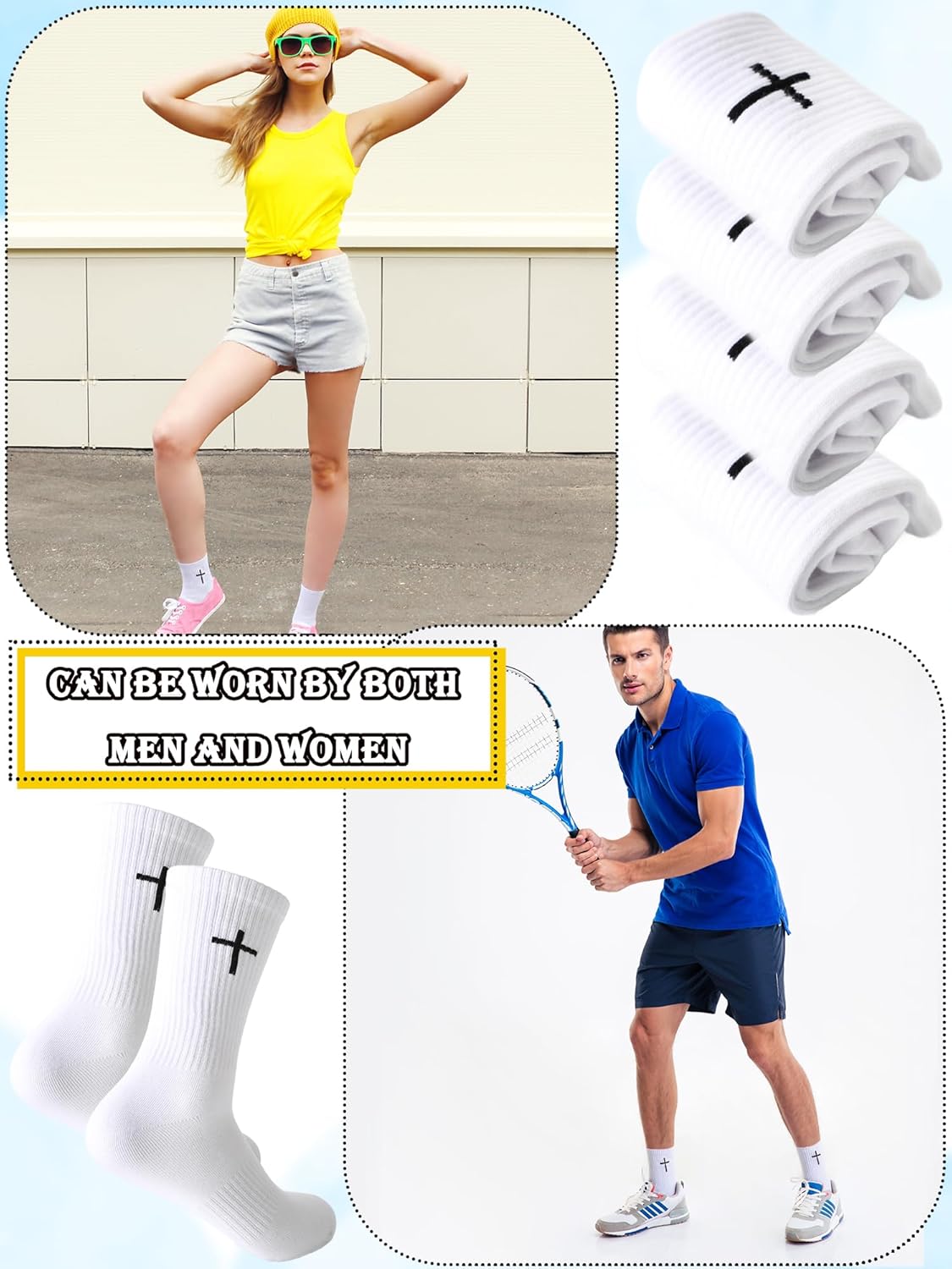 15 Pairs Christian Cross Socks Religious Crew Socks for Men Christian Christmas Easter Gifts - Image 5