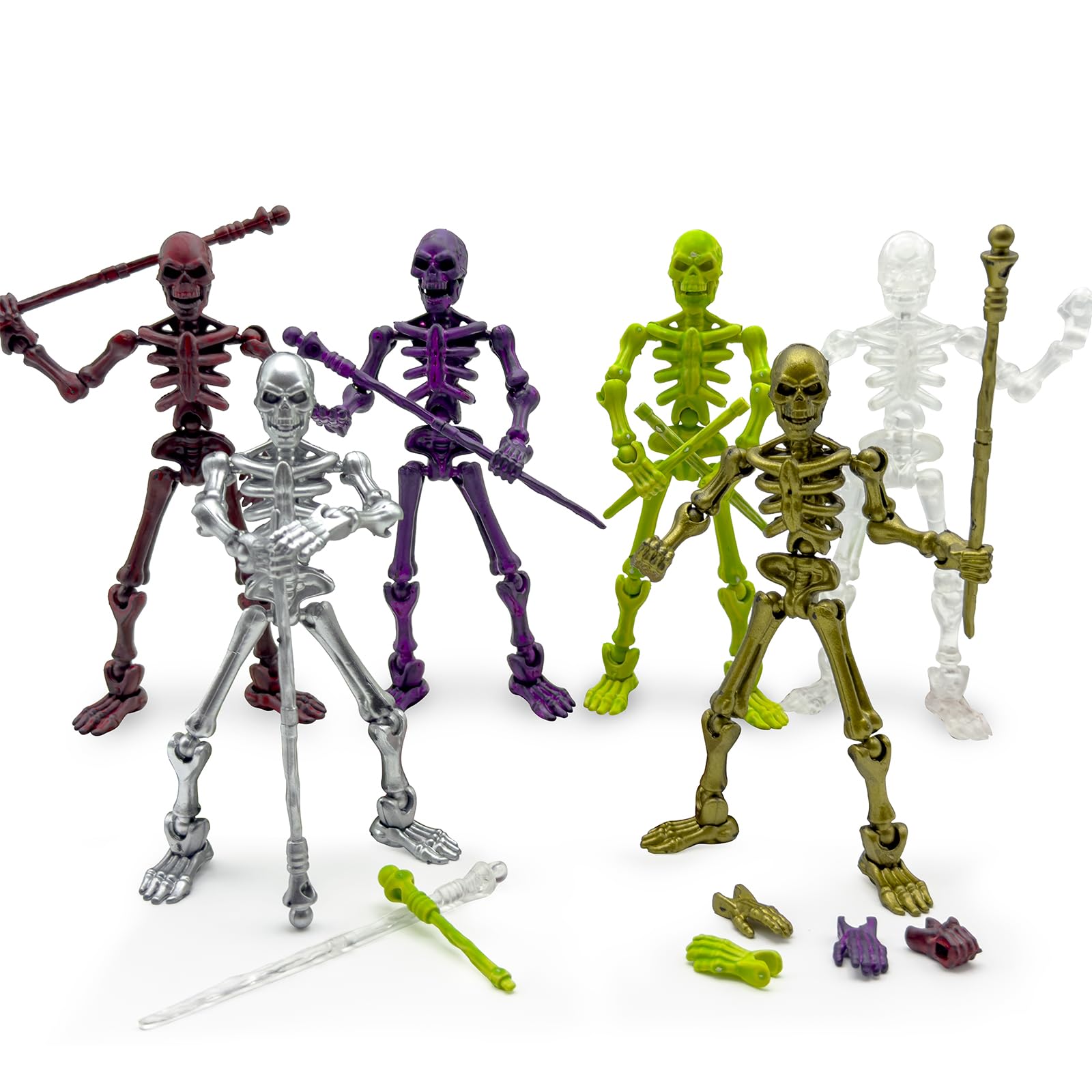 Amazon.com: 6 Pack T13 Skeleton Action Figure Set Each with