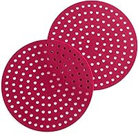 Vista 8 de Forros de silicona para freidora de aire, antiadherentes, fáciles de limpiar, reutilizables, accesorios de 8 pulgadas redondas (paquete de 2) "FUZZY