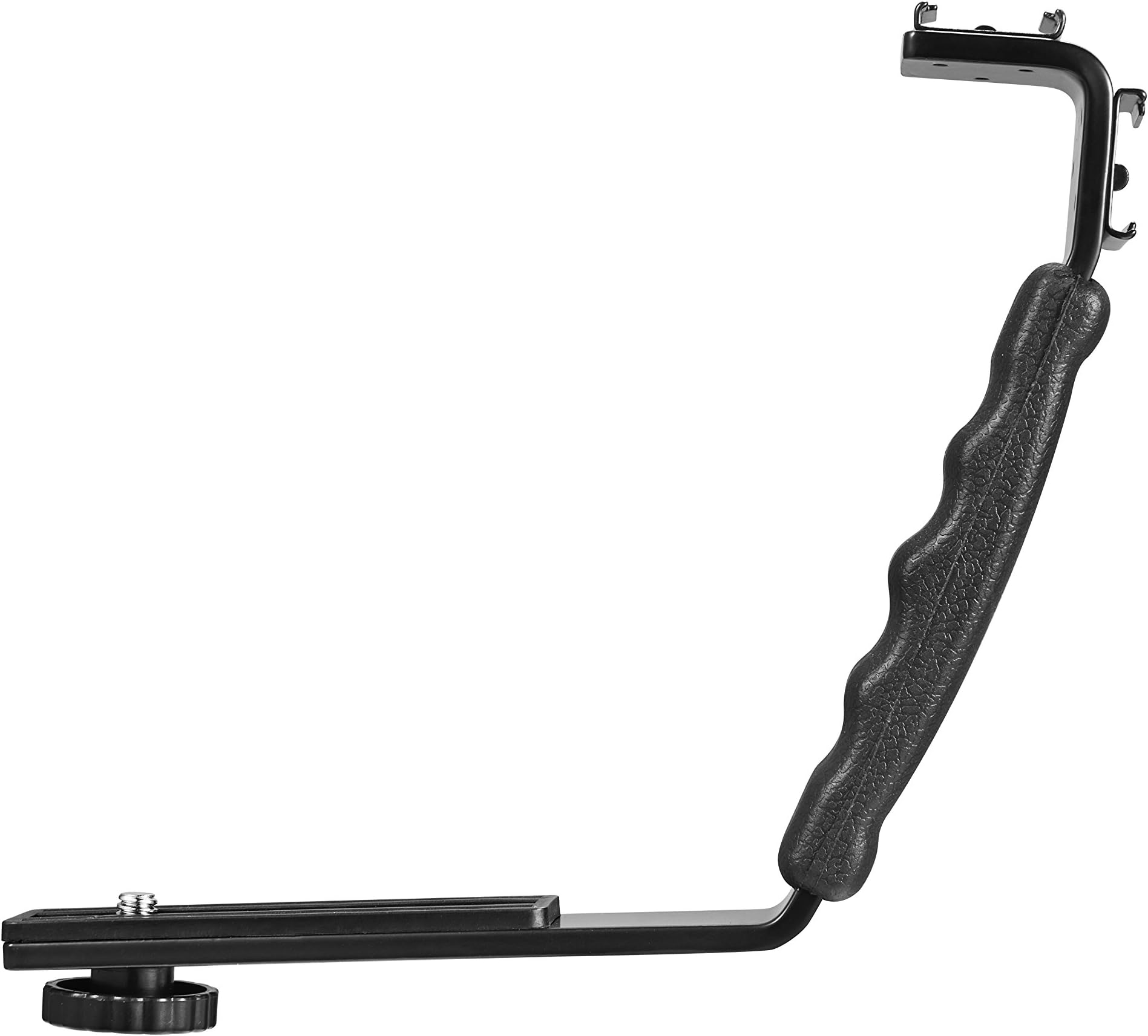 IMORDEN Metal L-Shape Bracket Holder for Light Camera DSLR DV Camcorder with Adjustable Screw and 2 Hot Shoe