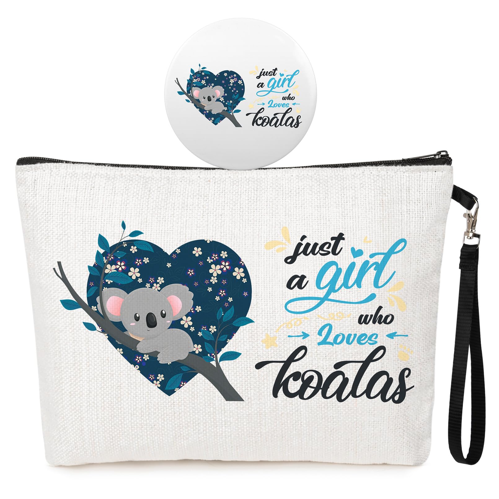 SOIDRAM Gifts for Girls Lover Birthday Christmas Gift Makeup Bag Just A Girl for Teen Girls women Animal Lovers Gifts Cosmetic Bag, Girl Loves Koalas