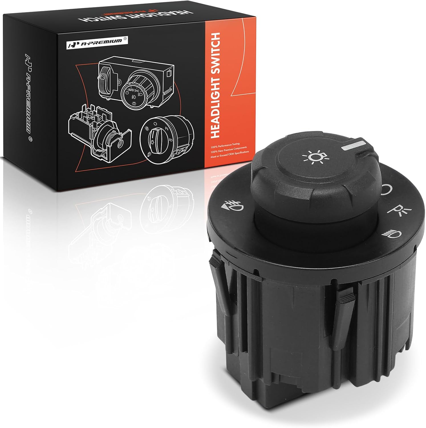 A-Premium Headlight Switch Instrument Panel Headlamp Dimmer Switch Compatible with Ford F-150 2009-2019, F-250 F-350 F-450 F-550 Super Duty 2011-2019 & Lincoln Mark LT 2010-2014, with Fog Lights