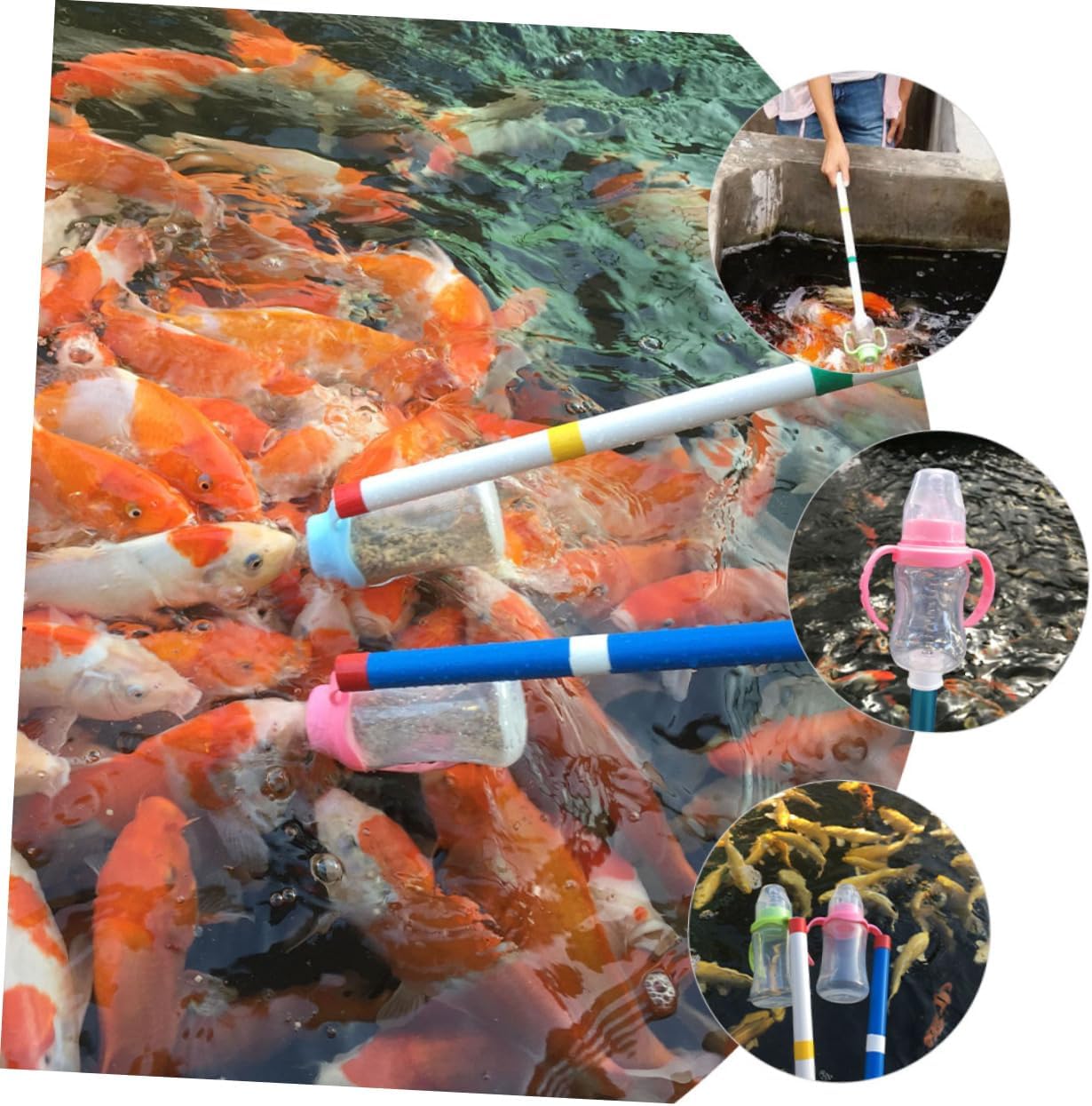 SUPVOX 2pcs Fish Food Feeder Bottle Pole Aquarium Carp Feeder for Feeding Design for Betta